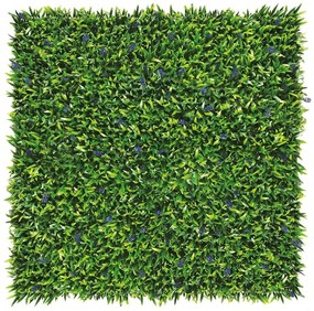 Parete verde artificiale Liriope Divy 3D in polietilene, verde e viola H 1 m x L 1 m