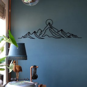Decorazione da muro 119,5x37 cm montagne metallo