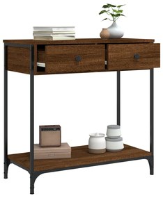 Tavolino consolle rovere marrone 75x34,5x75cm legno multistrato