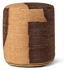 ferm LIVING - Forene Cylinder Pouf Tan/Chocolate ferm LIVING