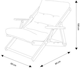 FAGGI - poltrona sdraio 3 posizioni completo di cuscino