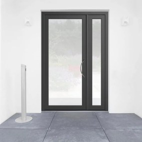 Portoncino d'ingresso Condo7 con vetro L 90 x H 210 cm in alluminio grigio, apertura spingere a sinistra