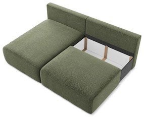 Divano angolare verde allungabile/con contenitore (con penisola a sinistra) Kalena – Makamii