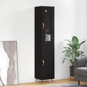 Credenza Nera 34,5x34x180 Cm İn Legno Multistrato /