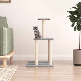 Albero Per Gatti Con Tiragraffi İn Sisal Grigio Chiaro 85,5 Cm /