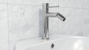 Rubinetto miscelatore per lavabo monocomando senza scarico in ottone cromato Memo