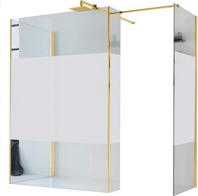 Box doccia walk-in Wens, vetro serigrafato 6 mm, H 200 cm, profilo dorato
