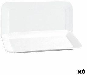 Teglia da Cucina Quid Basic Rettangolare Ceramica Bianco (35,8 x 21 cm) (6 Unità)