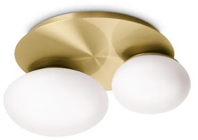 Plafoniera Contemporanea Ninfea Metallo Ottone 2 Luci Gx53 9W 3000K Luce Calda