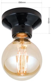 Orion - Plafoniera FROST 1xE27/60W/230V nera