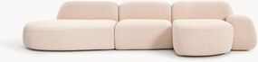 Divano angolare componibile 4 posti in bouclé con chaise longue Wolke
