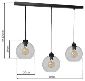 Lampadario su filo SOFIA 3xE27/60W/230V trasparente