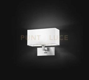 Applique cromo spazzolato paralume tessuto interruttore on e off su...