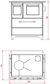 Royal Betty 3.5 New Cucina A Legna 6kw 80x65x85 Cm In Acciaio Smaltato Canna Di Fucile