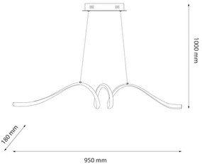 Lampadario LED a sospensione con filo LOOP LED/28W/230V nero