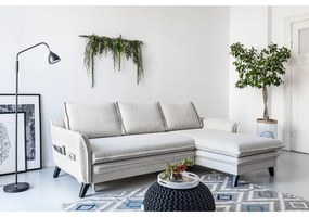 Divano letto angolare beige chiaro, angolo destro Charming Charlie - Miuform