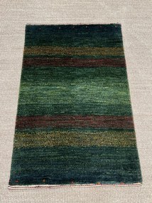 Loribaft Tappeto persiano 90x60 Verde (Iran) Annodato A Mano