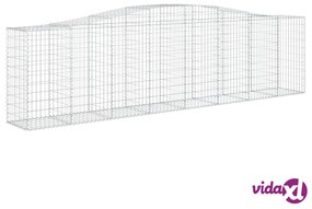 vidaXL Cesto Gabbione ad Arco 400x50x100/120 cm Ferro Zincato