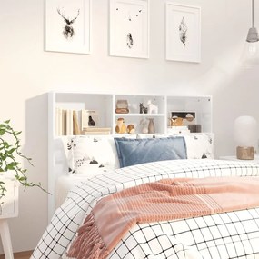 Testiera Con Contenitore Bianco Lucido 120x19x103,5 Cm /