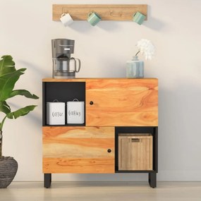 Credenza Con 2 Ante 80x33x75 Cm İn Legno Massello Di Acacia /