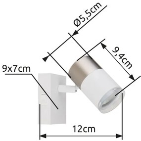 Globo 57851-1 - Faretto da parete BRISBON 1xGU10/25W/230V bianco/cromo