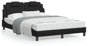 Giroletto Con Testiera Nero 140x200 Cm İn Similpelle /