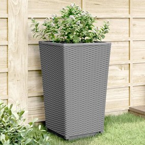 Fioriere Da Giardino 2 Pz Grigio Chiaro 32,5x32,5x57 Cm İn Pp /