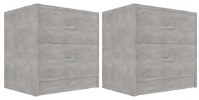 Comodini 2 pz grigio calcestruzzo 40x30x40 cm in truciolato