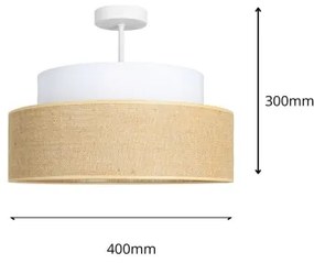 Lampadario a plafone BOHO 1xE27/60W/230V diametro 40 cm bianco/beige