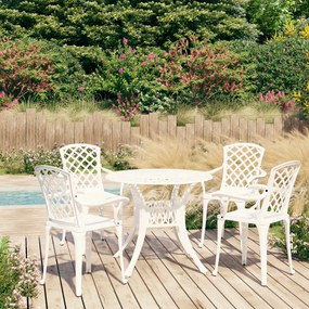 Set Da Bistrot 5 Pz İn Alluminio Pressofuso Bianco /