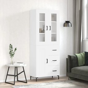 Credenza Bianca 69,5x34x180 Cm İn Legno Multistrato /