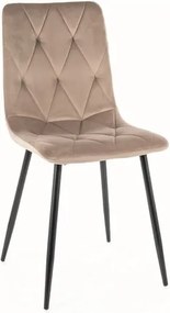 Sedia Tom in velluto beige Blu40