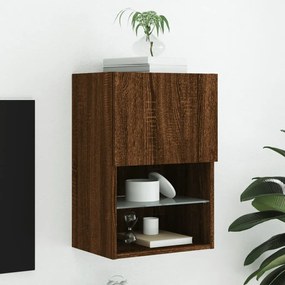 Mobile Tv Con Luci Led Rovere Marrone 40,5x30x60 Cm /