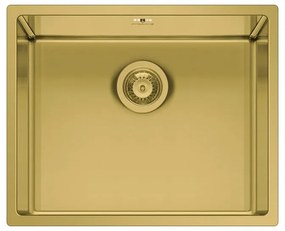 Lavello integrato 1 vasca in inox oro PYRAMIS Astris L 40 x L 50 cm