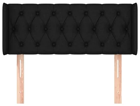 Testiera ad orecchio nera 103x16x78/88 cm in tessuto