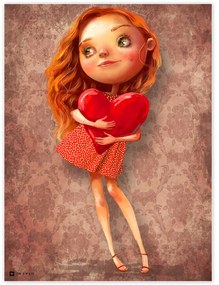 Quadro da parete - Bambina con cuoricino | Inspio