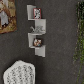 Libreria a parete bianca con mensole Corner - Furny Home