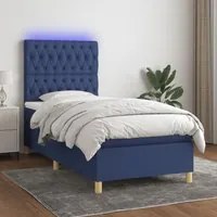 Letto a Molle con Materasso e LED Blu 100x200cm in Tessutocod mxl 75042