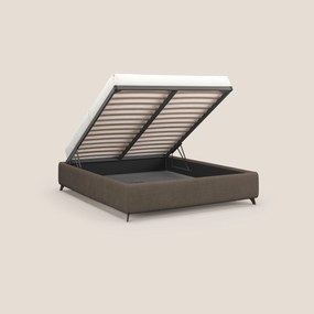 Sara sommier con giroletto contenitore in tessuto impermeabile T02 marrone