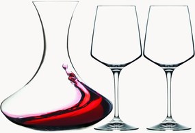 Set decanter e bicchieri da vino in cristallo Aria 3 pz