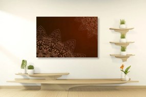 Quadro su tela – Elementi moderni di Mandala in sfumature di marrone