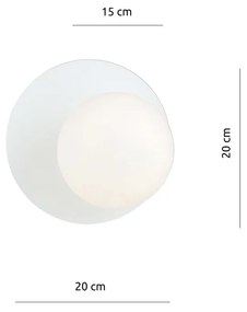 Applique Oslo bianca con sfera Satinata E14 da parete o soffitto Colore del corpo Bianco