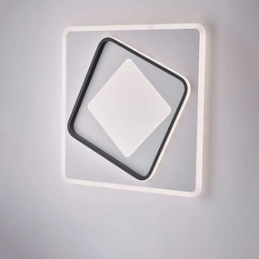 Bonetti Illumina Plafoniera in metallo e alluminio laccato bianco e nero con led integrato CCT + telecomando