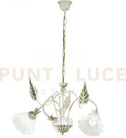 Lampadario isotta avorio 3 luci attacco e14 60x80cm in metallo con ...