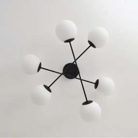 Lampadario a plafone MOON 6xE27/15W/230V nero