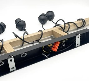 Lampadario su cavo LEANDRA 5xE27/15W/230V rovere/nero