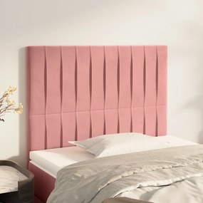 Testiera 2 Pz Rosa 80x5x78/88 Cm İn Velluto /