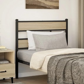 Testiera Rovere Sonoma 90 Cm İn Ferro E Legno Multistrato /