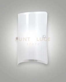 Milton applique bianca 15x26 cm in vetro e metallo 1 luce attacco e27
