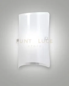 Milton applique bianca 15x26 cm in vetro e metallo 1 luce attacco e27
